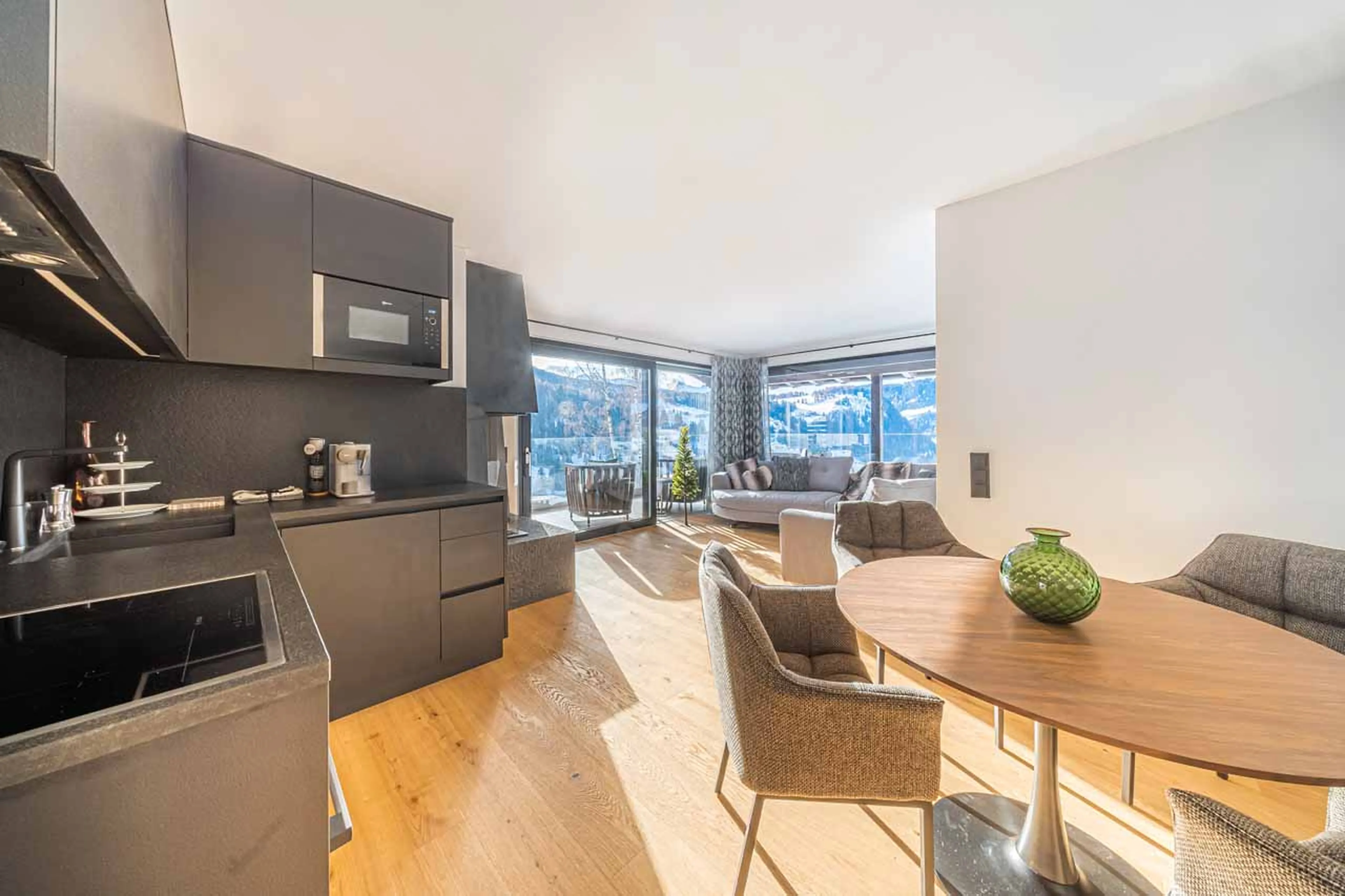 First floor living area at Chalet Carolina in Val Gardena