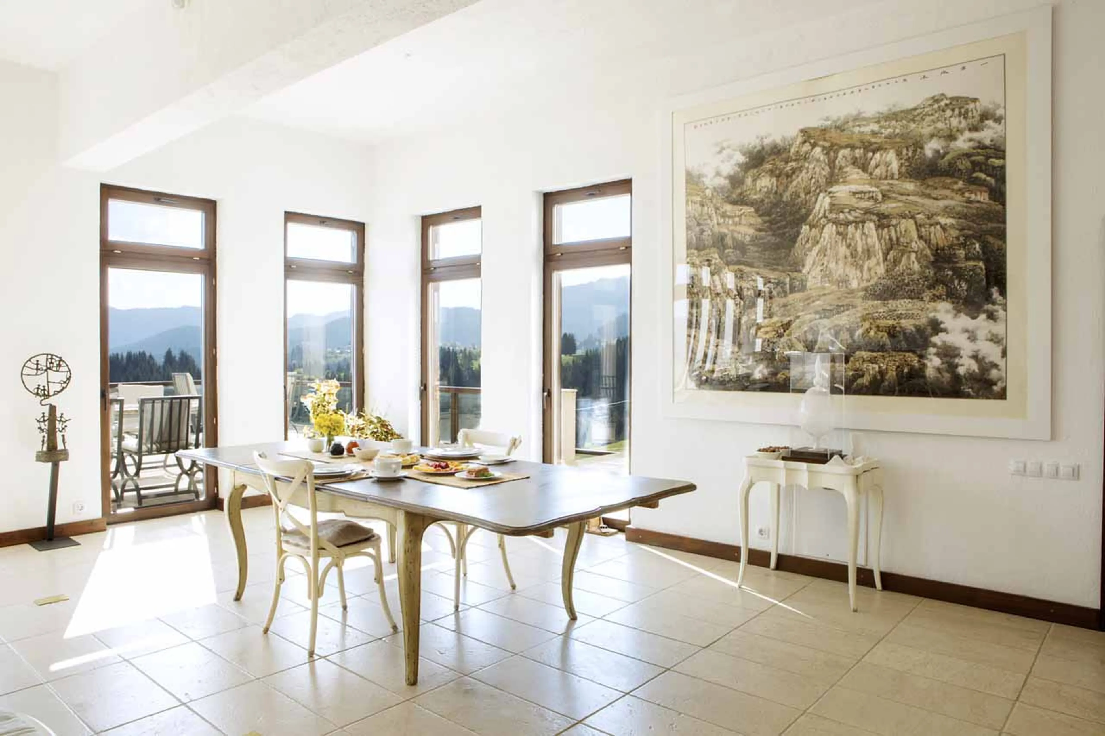 Dining area at Villa Gella in the Rhodope Mountains