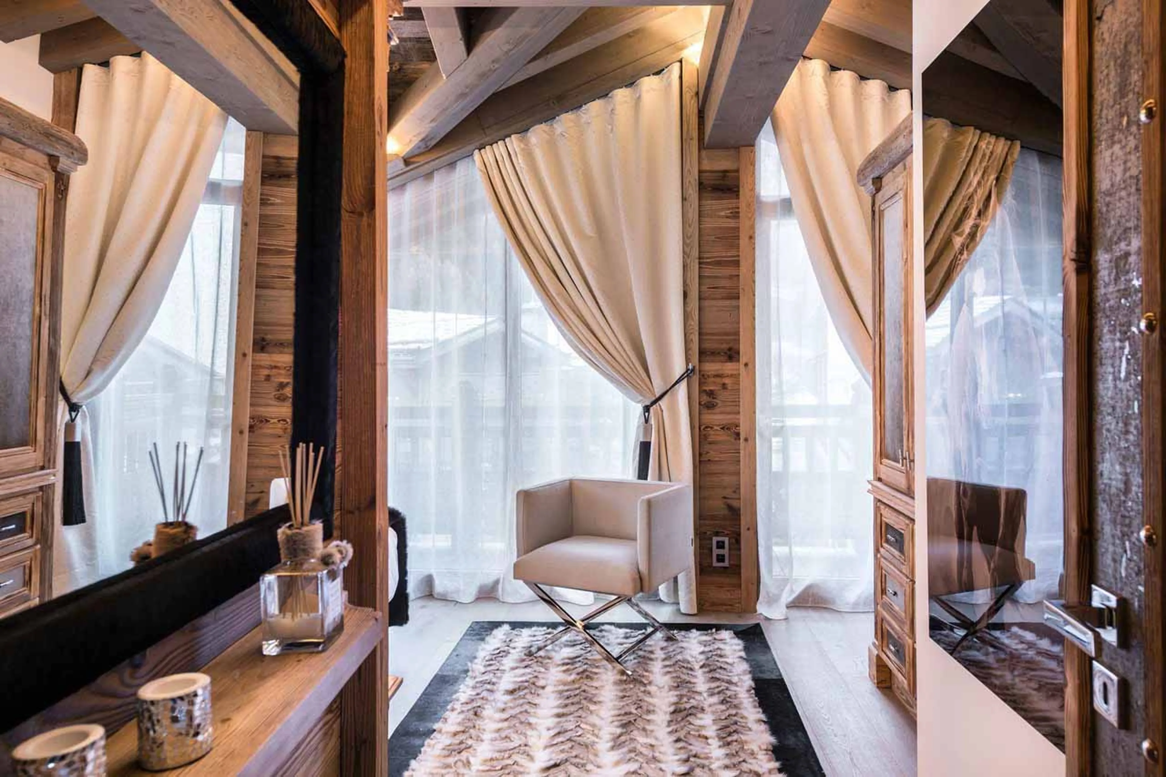 Master bedroom at White Chalet in Courchevel Le Praz