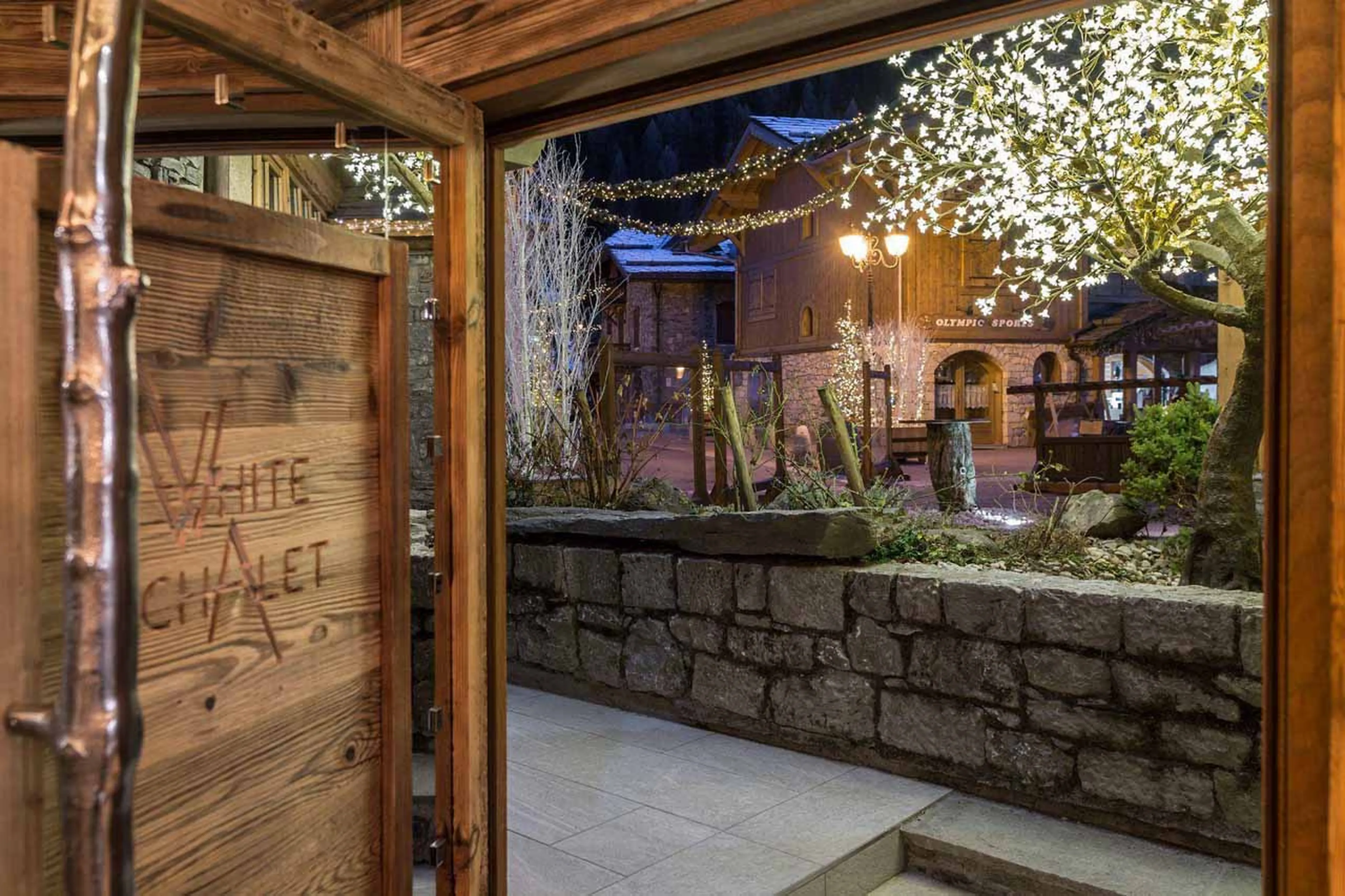 Entrance to White Chalet in Courchevel Le Praz