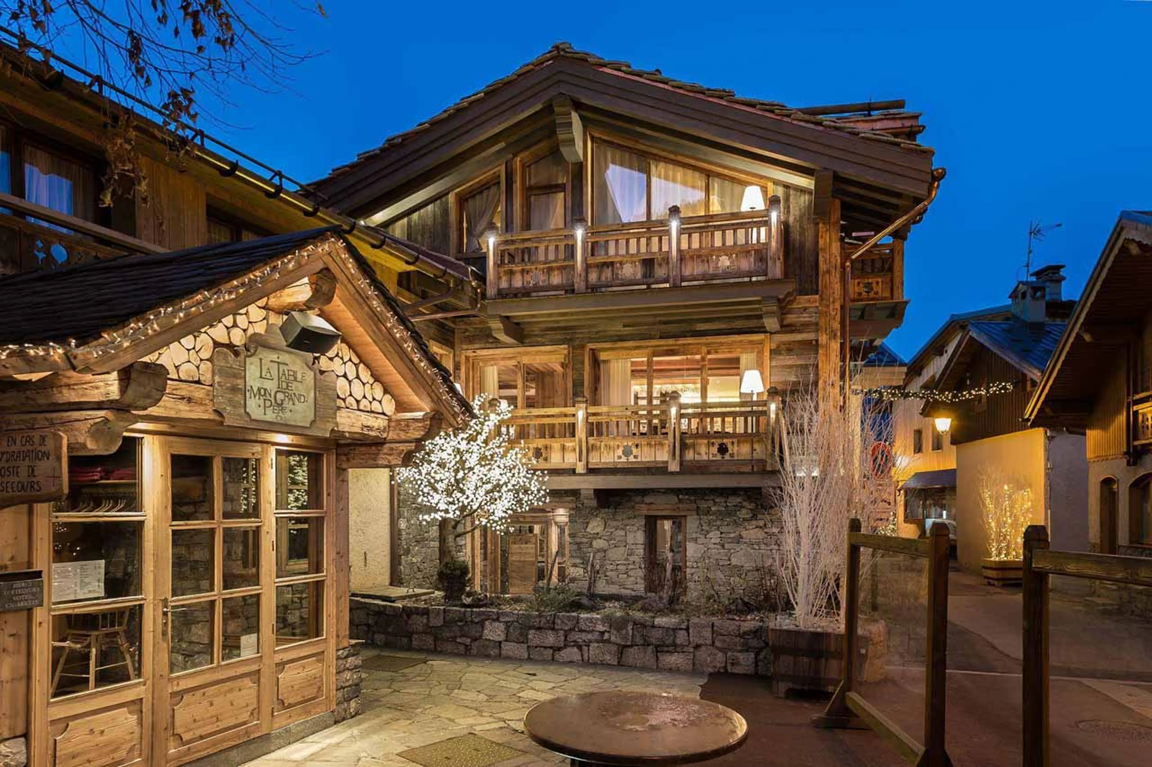 Exterior of White Chalet in Courchevel Le Praz