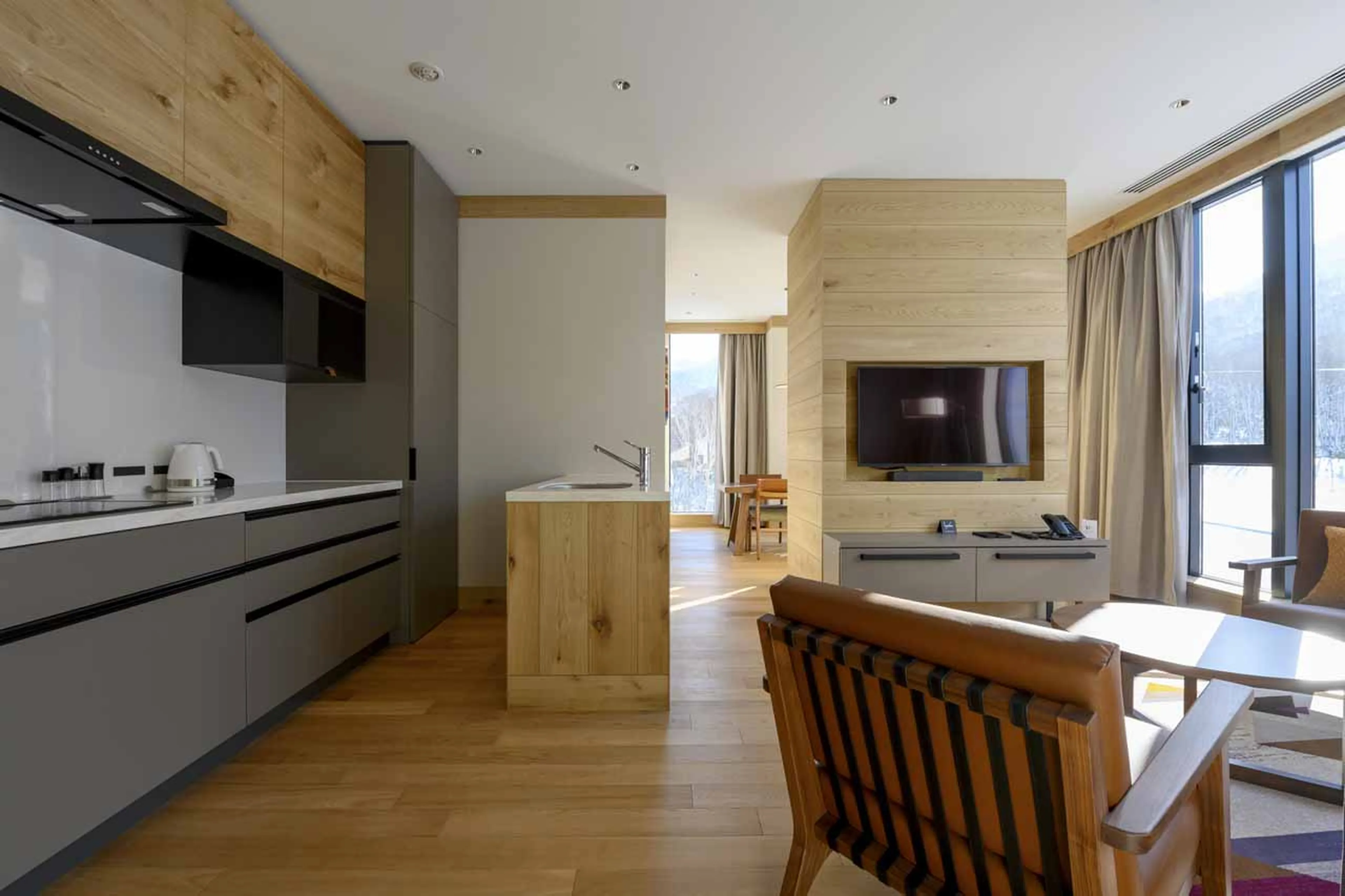 Kitchen and dining area at Yu Kiroro 3 Bedroom Deluxe in Kiroro