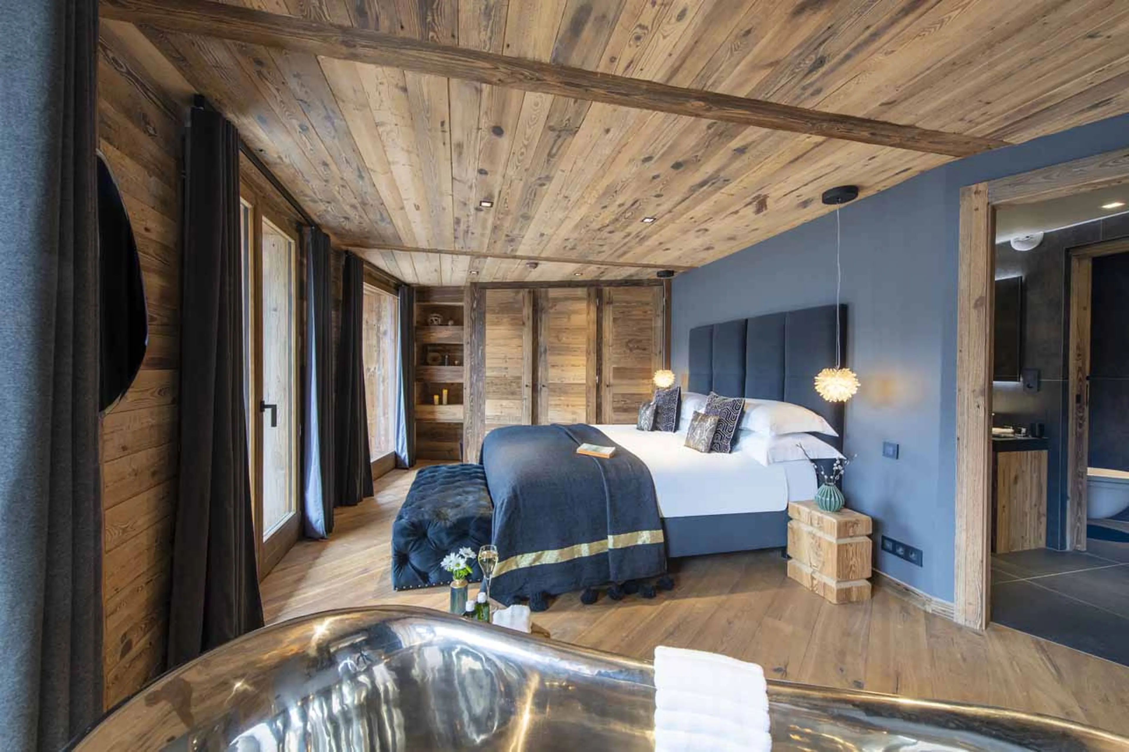 Bedroom one at ZEMS Lodge in Morzine